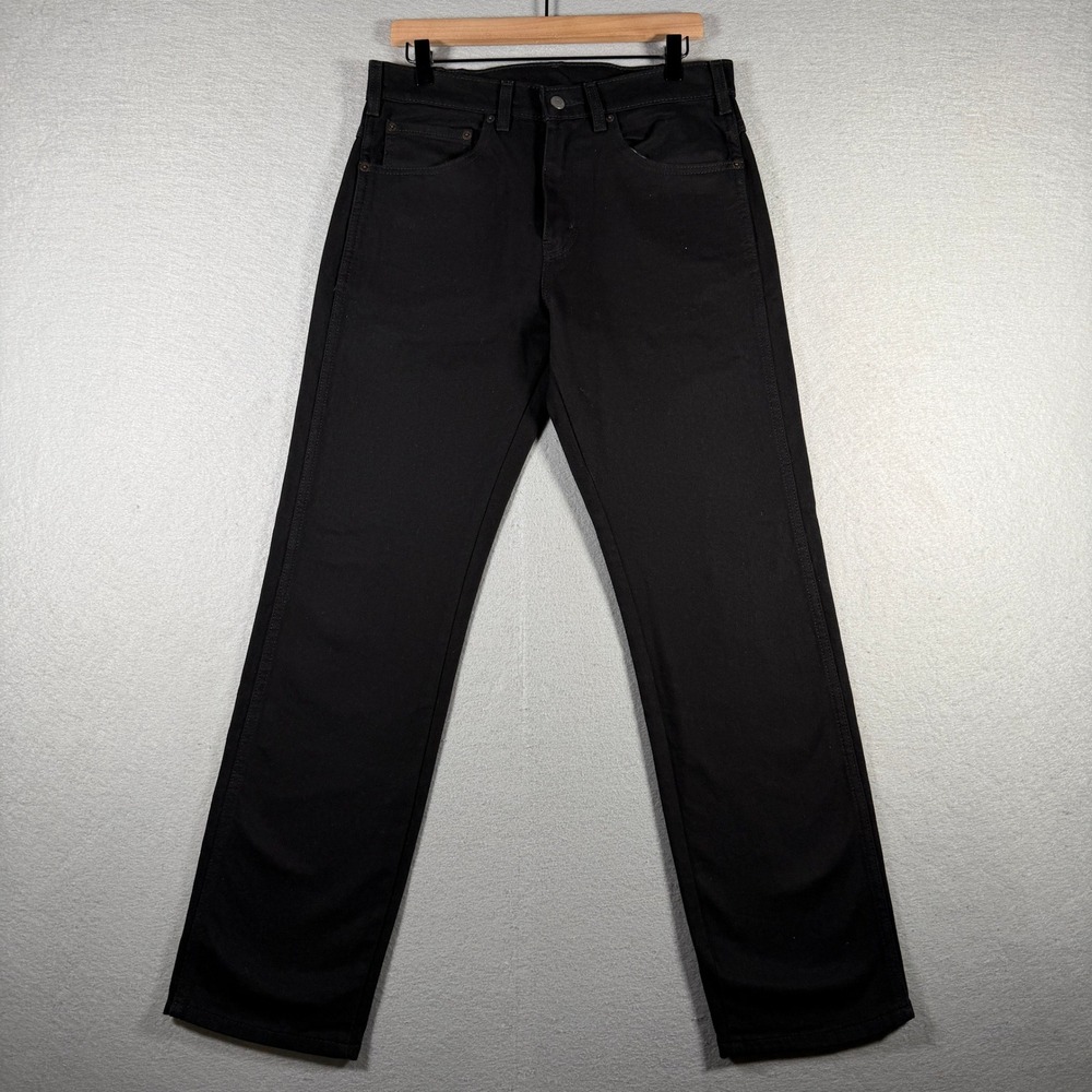 Levis Western Fit Mens Black Straight Leg Stretch Denim Jeans 31x32 37681-0033